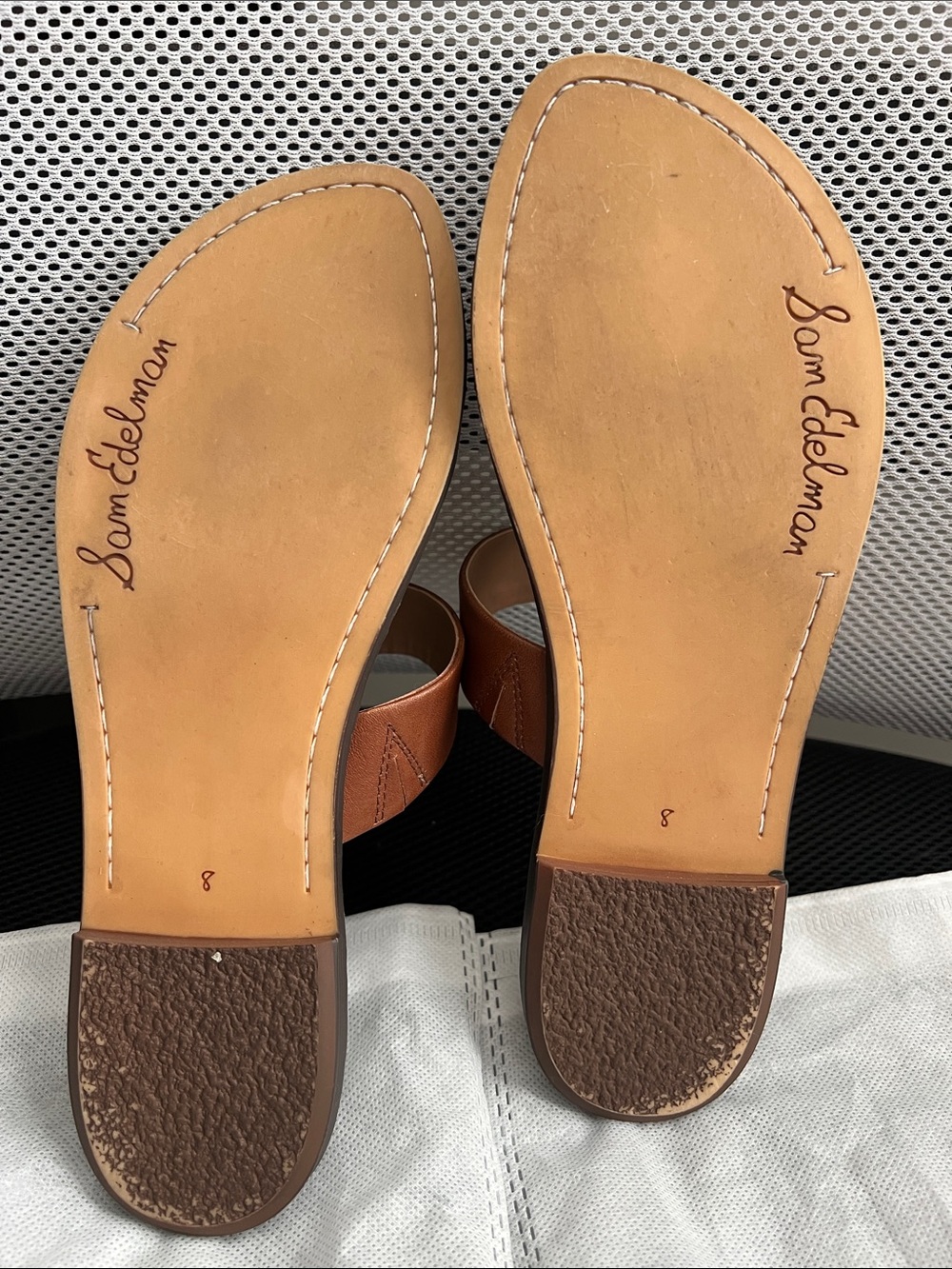 Sam Edelman Women’s 8 Tan Brown Double-Strap Slide Sandals - Picture 2 of 4